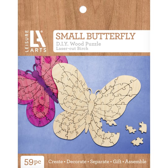Leisure Arts&#xAE; Small Butterfly D.I.Y. Wood Puzzle